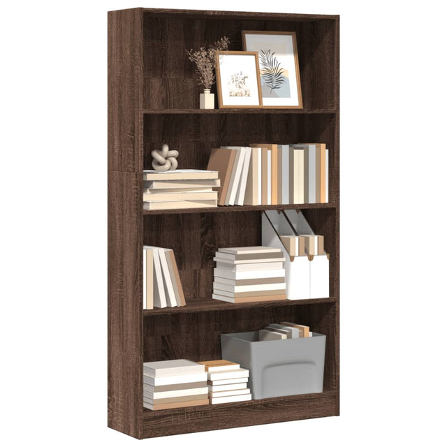 Vidaxl boekenkast 80x24x143 cm bewerkt hout bruin eikenkleurig