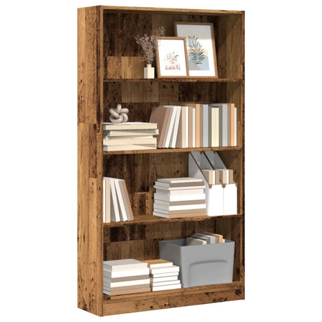 Vidaxl boekenkast 80x24x143 cm bewerkt hout oud houtkleurig