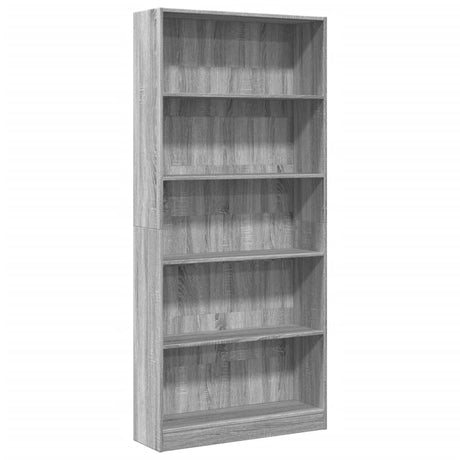 Vidaxl boekenkast 80x24x176 cm bewerkt hout grijs sonoma eikenkleurig