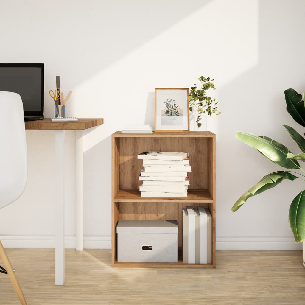 Vidaxl boekenkast 60x30x77 cm bewerkt hout artisanaal eikenkleurig