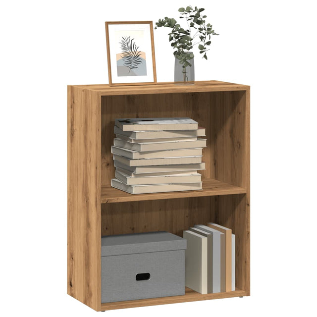 Vidaxl boekenkast 60x30x77 cm bewerkt hout artisanaal eikenkleurig