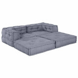 Vidaxl modulair bank 2 pcs grijs 140 x 70 x 56 cm stof