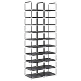 Vidaxl schoenenrekken 2 st 33x33x174 cm vliesvrij 10-laags zwart