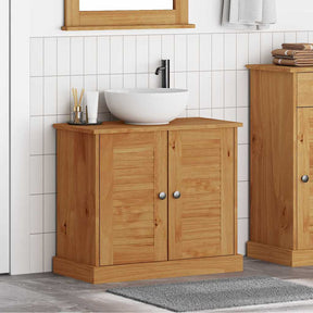 Vidaxl wastafelkast vigo bruin en honingbruin 68 x 34 x 59 cm