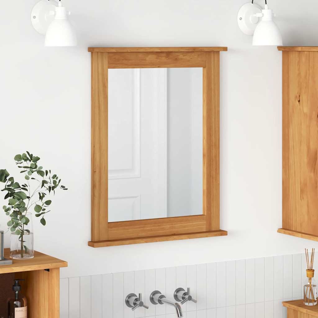 Vidaxl spiegel vigo honingbruin 55,5 x 5 x 70 cm massief grenenhout