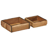 Vidaxl dienblad 2 pcs bruin 29 x 31 x 10 cm massief gerecycled hout