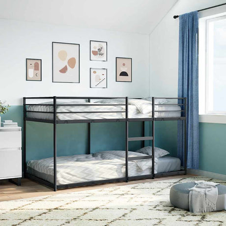 Vidaxl stapelbed zonder matras 100x200 cm staal zwart