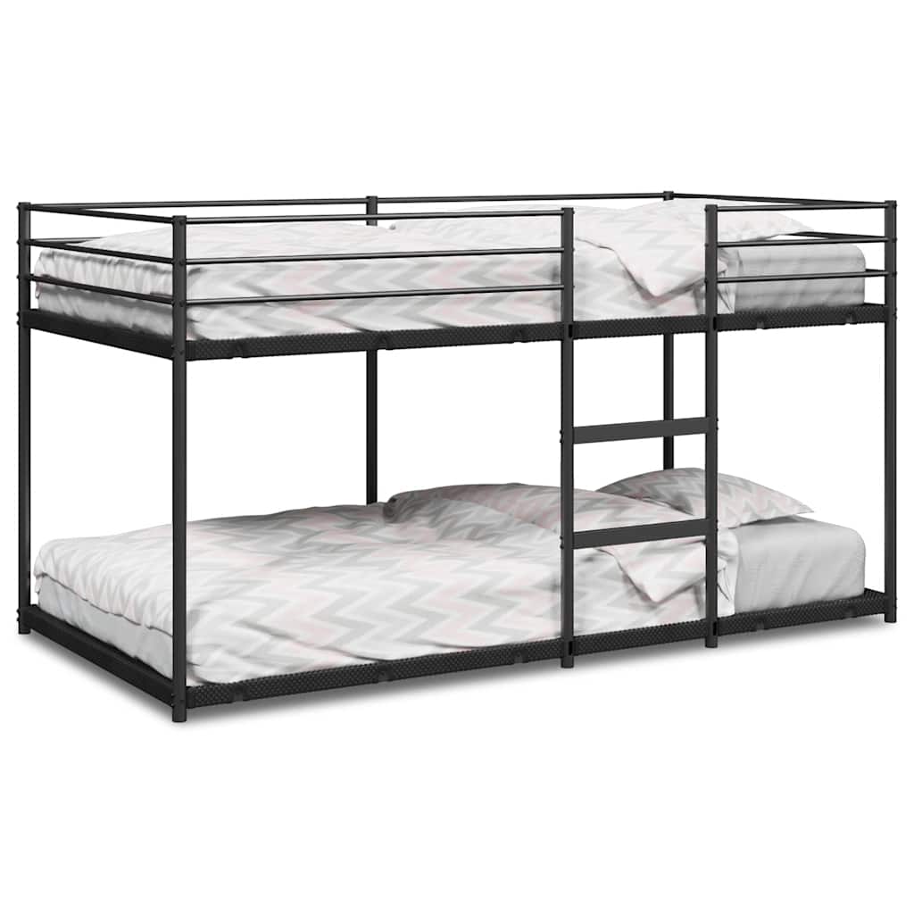 Vidaxl stapelbed zonder matras 107x203 cm staal zwart