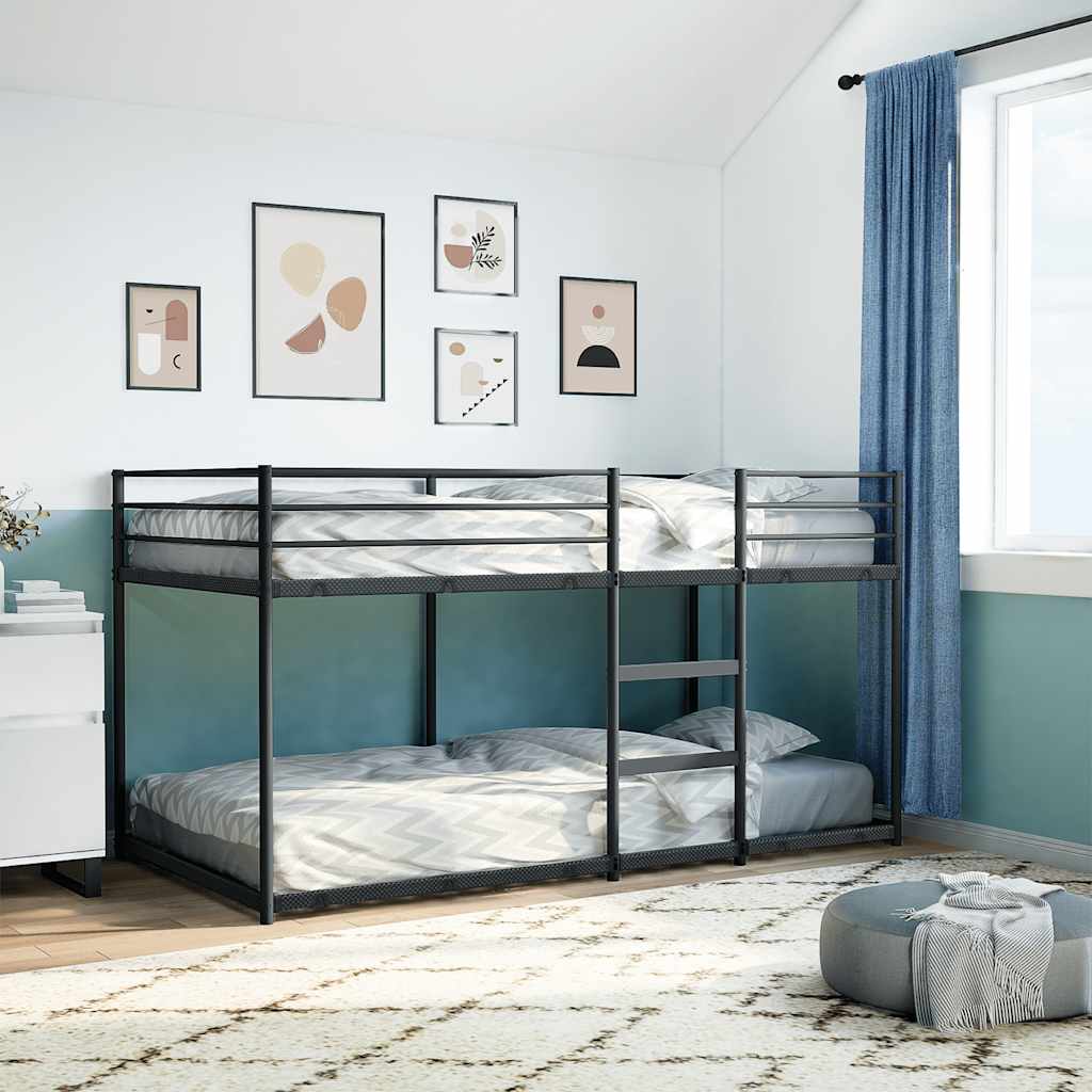 Vidaxl stapelbed zonder matras 107x203 cm staal zwart