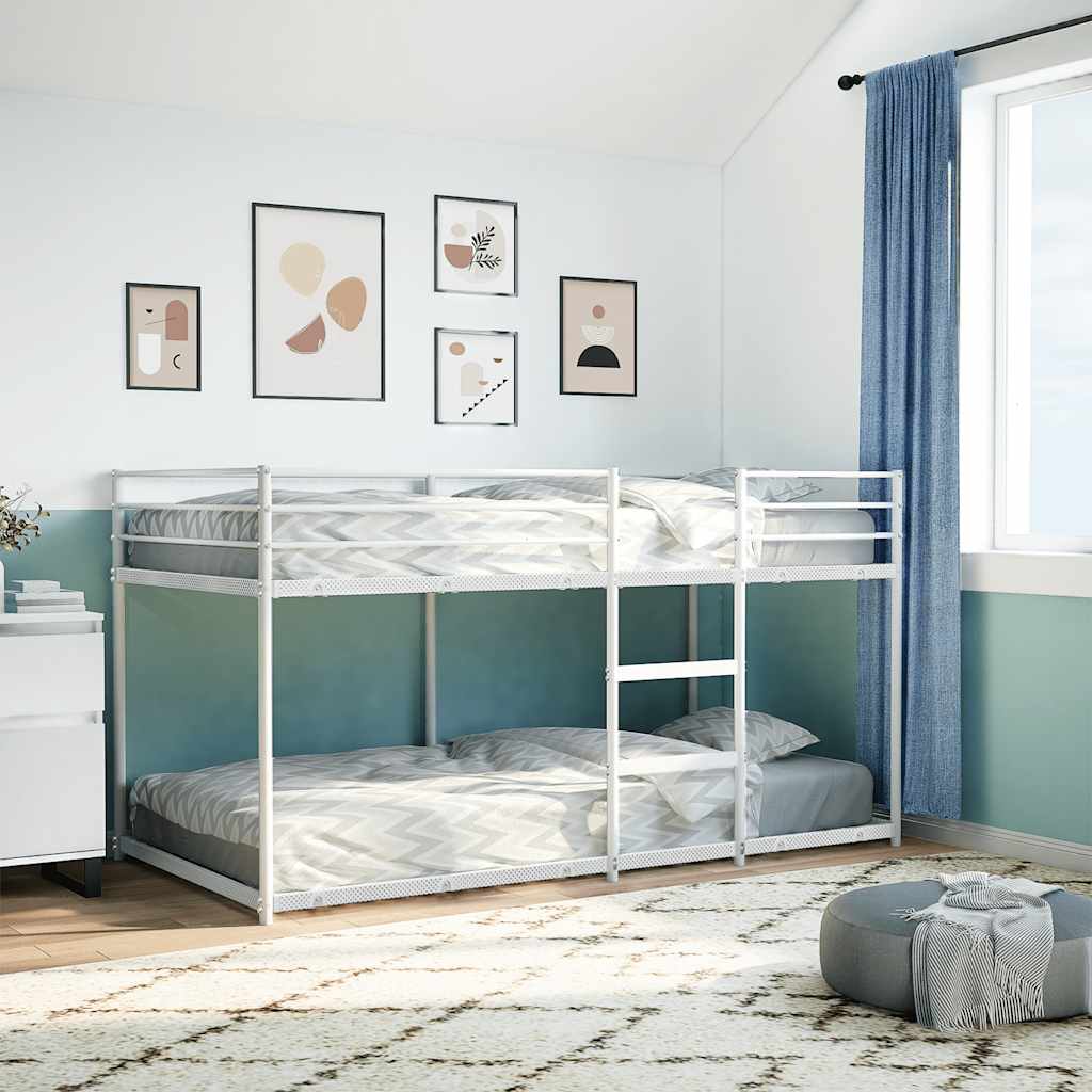 Vidaxl stapelbed zonder matras 90x200 cm staal wit