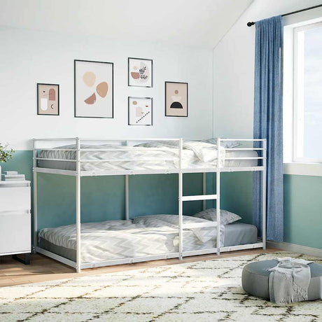 Vidaxl stapelbed zonder matras 107x203 cm staal wit