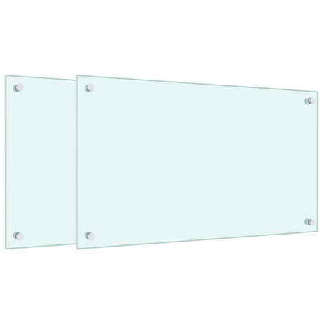 Vidaxl spatschermen keuken 2 st 70x40 cm gehard glas wit