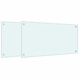 Vidaxl spatschermen keuken 2 st 80x40 cm gehard glas wit