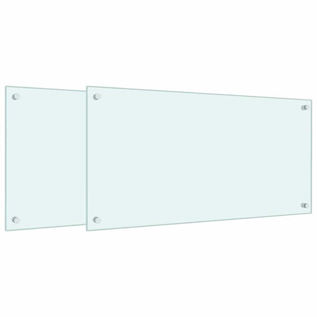 Vidaxl spatschermen keuken 2 st 80x40 cm gehard glas wit