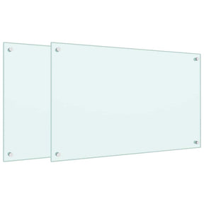 Vidaxl spatschermen keuken 2 st 80x50 cm gehard glas wit