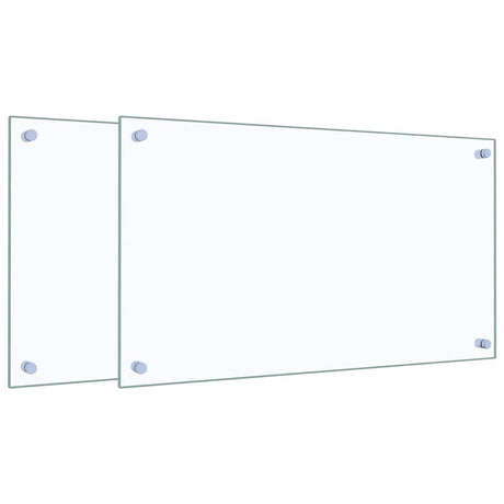 Vidaxl spatschermen keuken 2 st 70x40 cm gehard glas transparant
