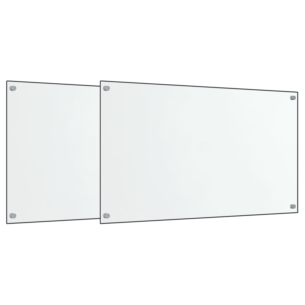 Vidaxl Splash -Hifts Kitchen 2 ST 70x50 cm Härdat glas Transparent