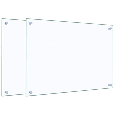Vidaxl spatschermen keuken 2 st 70x50 cm gehard glas transparant