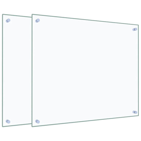 Vidaxl spatschermen keuken 2 st 70x60 cm gehard glas transparant