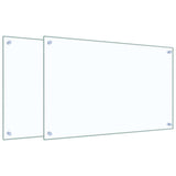 Vidaxl spatschermen keuken 2 st 80x50 cm gehard glas transparant
