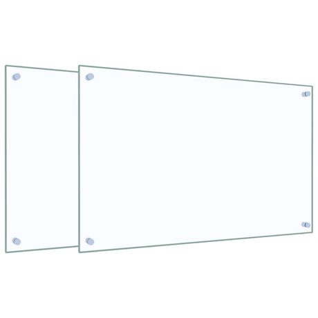Vidaxl spatschermen keuken 2 st 80x50 cm gehard glas transparant