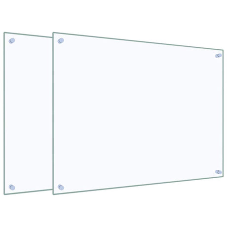 Vidaxl spatschermen keuken 2 st 80x60 cm gehard glas transparant