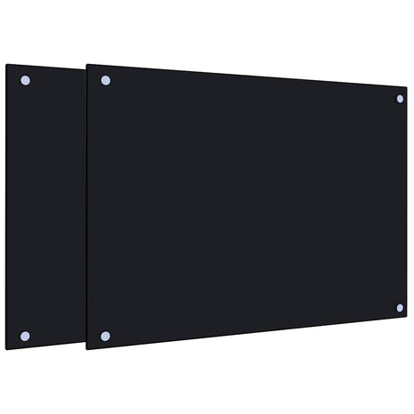 Vidaxl spatschermen keuken 2 st 70x50 cm gehard glas zwart