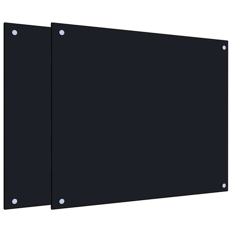 Vidaxl spatschermen keuken 2 st 70x60 cm gehard glas zwart