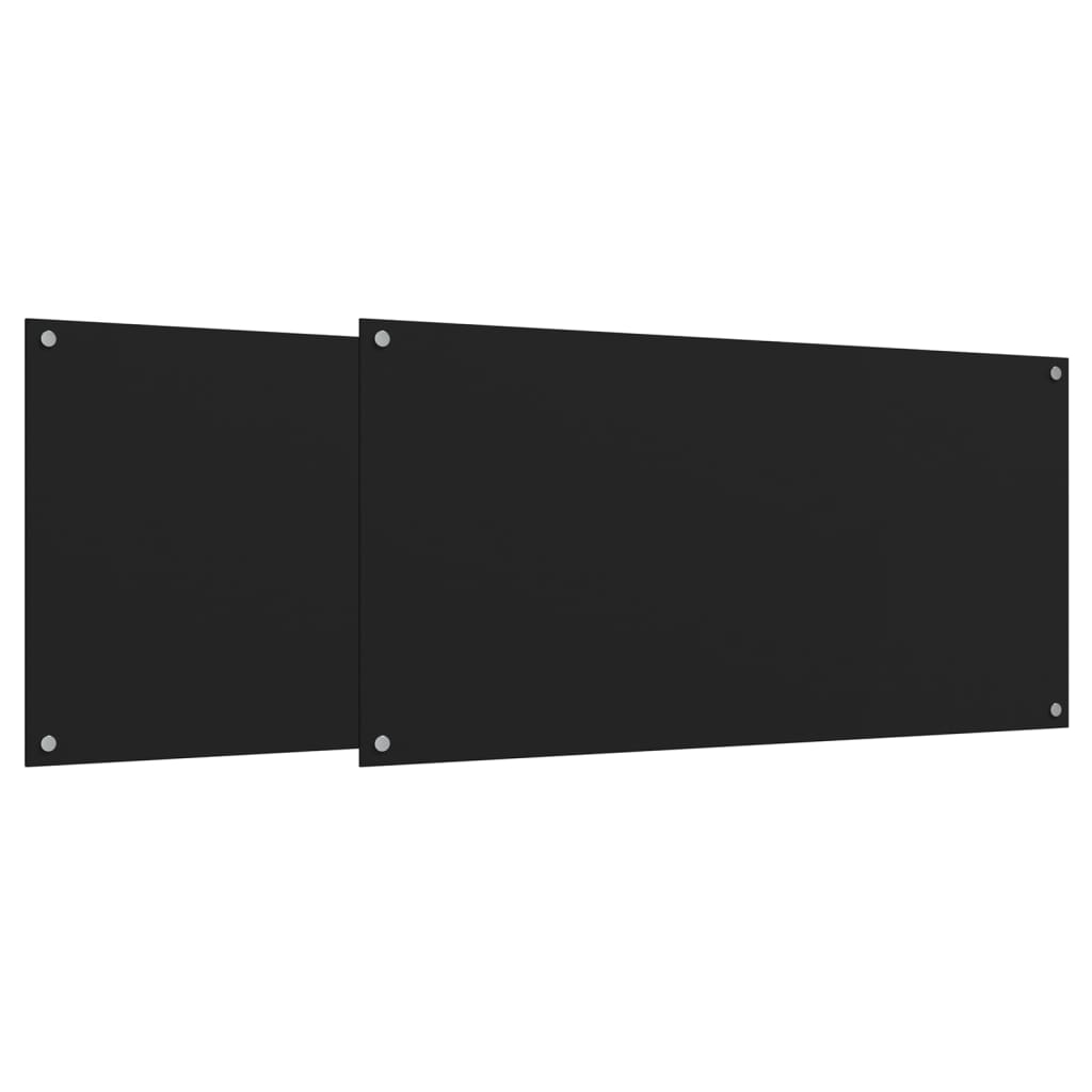 Vidaxl Spritzschirme Küche 2 St 80x60 cm gehärtetes Glas schwarz