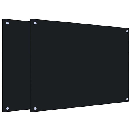 Vidaxl spatschermen keuken 2 st 80x60 cm gehard glas zwart