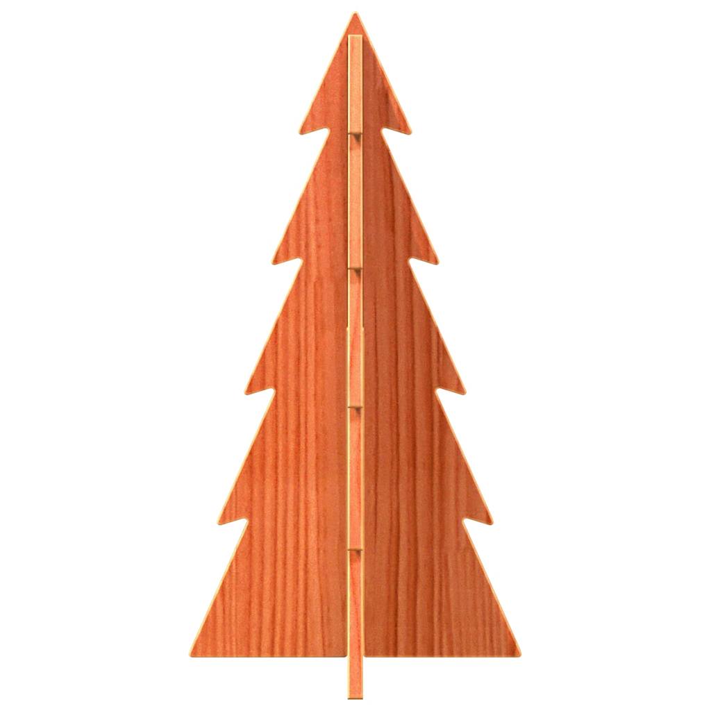 Vidaxl kerstdecoratie kerstboom 59,5 cm massief grenenhout wasbruin