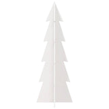 Vidaxl kerstdecoratie kerstboom 112 cm massief grenenhout wit