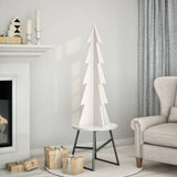 Vidaxl kerstdecoratie kerstboom 112 cm massief grenenhout wit
