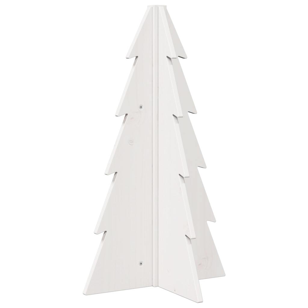 Vidaxl kerstdecoratie kerstboom 69,5 cm massief grenenhout wit