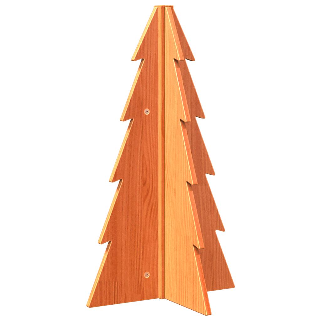 Vidaxl kerstdecoratie kerstboom 69,5 cm massief grenenhout wasbruin