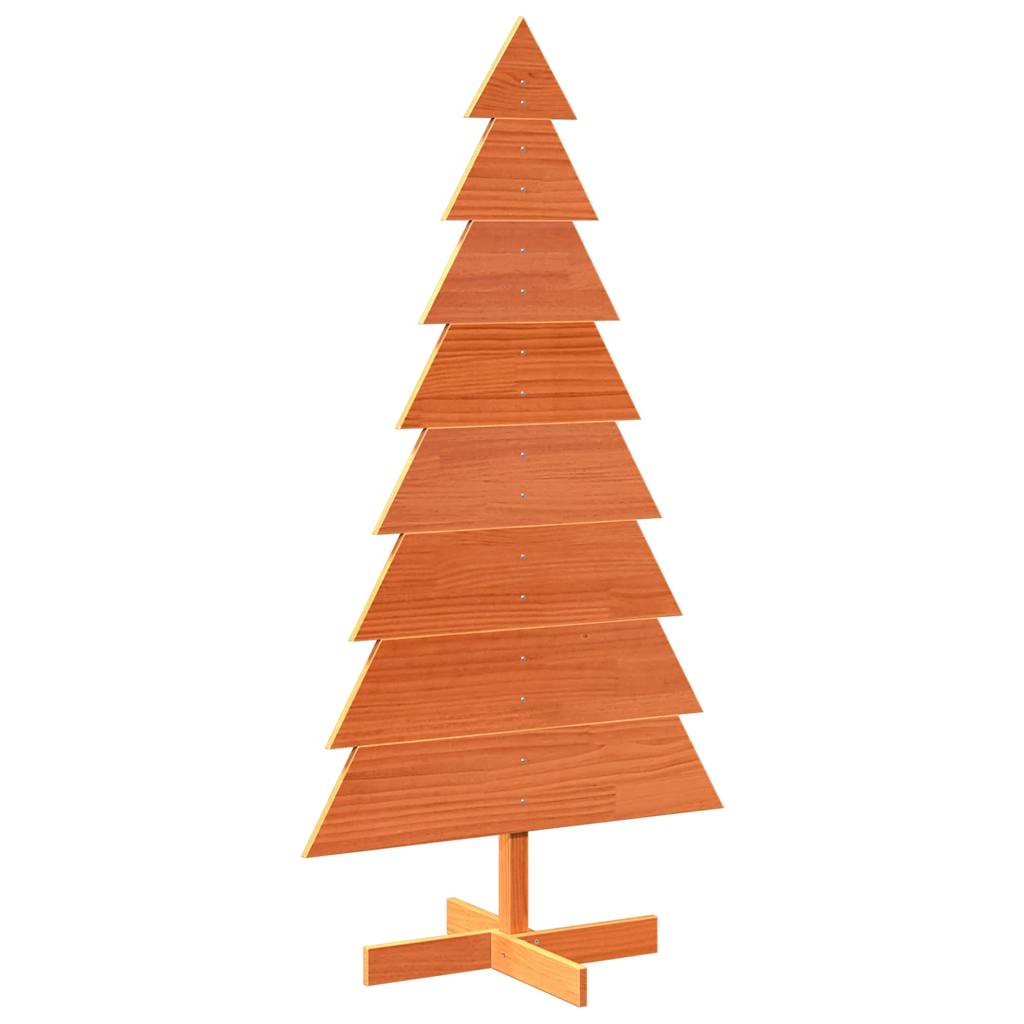 Vidaxl kerstdecoratie kerstboom 150 cm massief grenenhout wasbruin