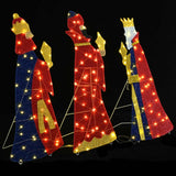 Vidaxl 3 wijze mannen kerstverlichting 3 pcs warmwit 105 cm stof