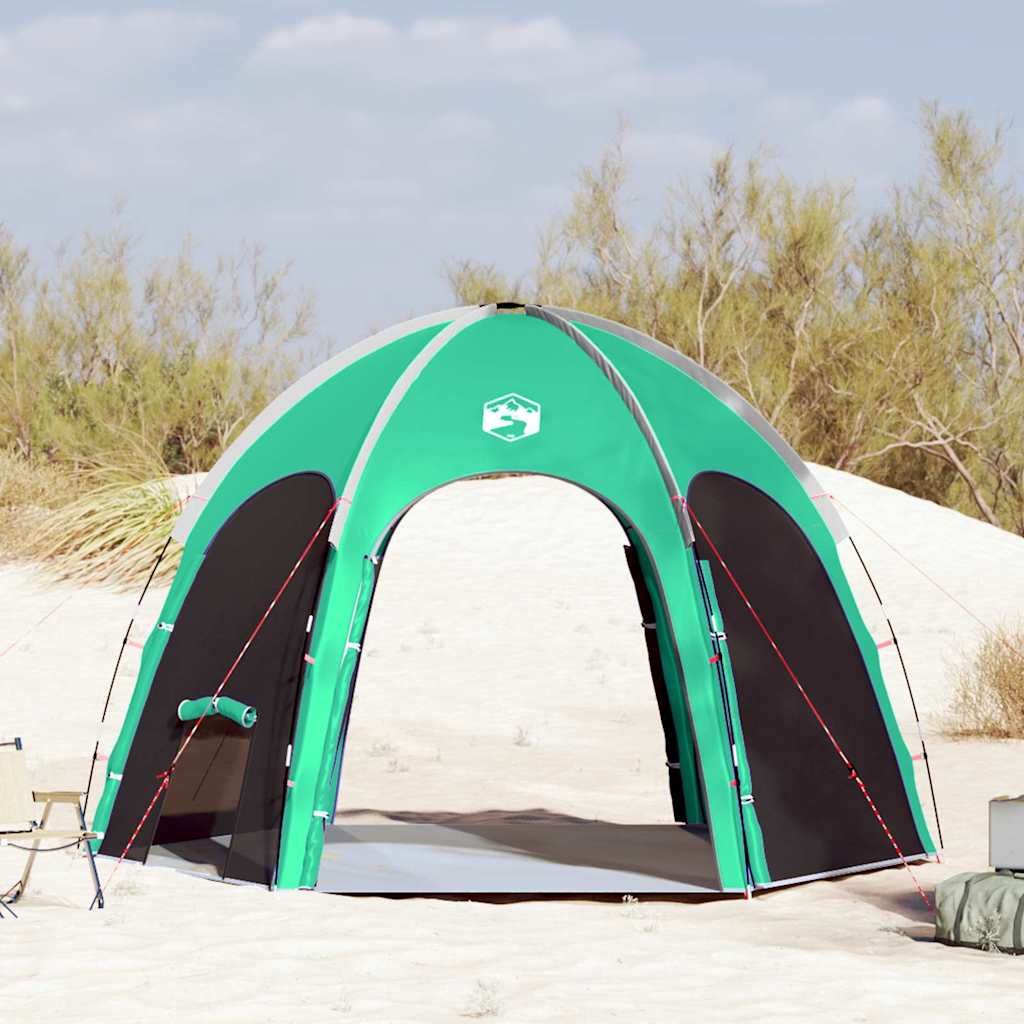 Vidaxl zwembad tent zeegroen 366 x 305 x 231 cm polyester en glasvezel