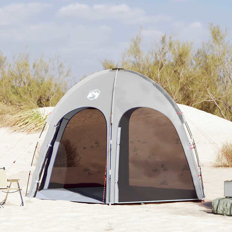 Vidaxl zwembad tent grijs 366 x 305 x 231 cm polyester en glasvezel