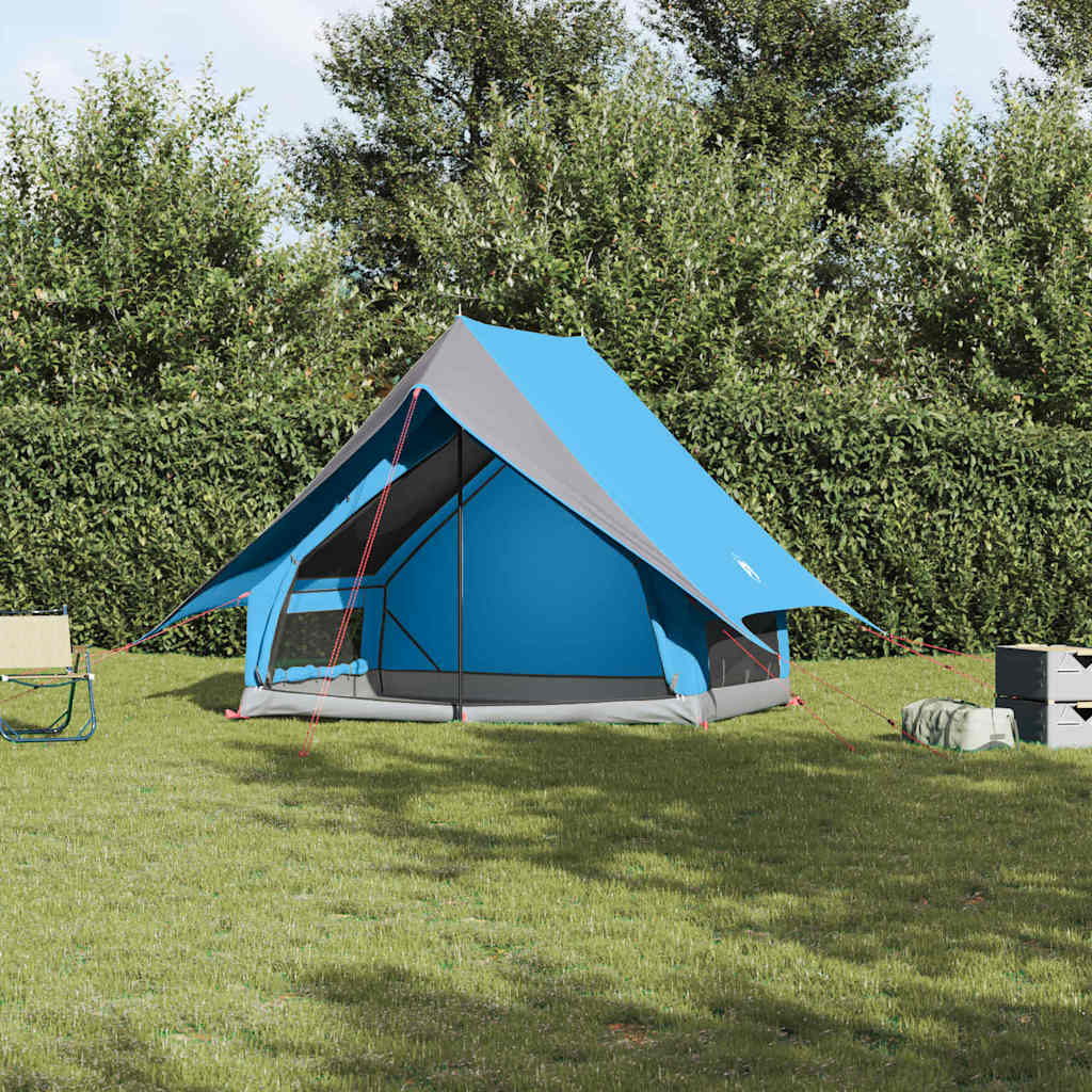 Vidaxl gezinstent met dak blauw en grijs 315 x 286 x 200 cm