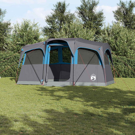 Vidaxl gezinstent blauw en grijs 435 x 255 x 216 cm polyester en staal