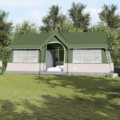 Vidaxl gezinstent groen en beige 622 x 295 x 238 cm polyester en staal