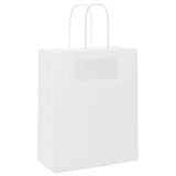 Vidaxl papieren zakken 250 st met hengsels 18x8x22 cm wit