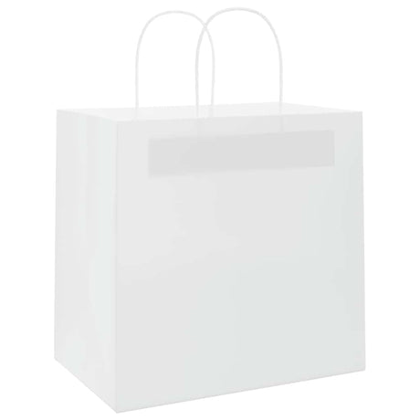 Vidaxl papieren zakken 250 st met hengsels 26x17x25 cm wit