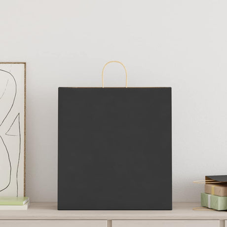 Vidaxl papieren zakken 250 st met hengsels 45x17x48 cm zwart