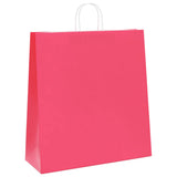 Vidaxl papieren zakken 50 st met hengsels 45x17x48 cm roze