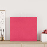 Vidaxl papieren zakken 50 st met hengsels 54x15x49 cm roze