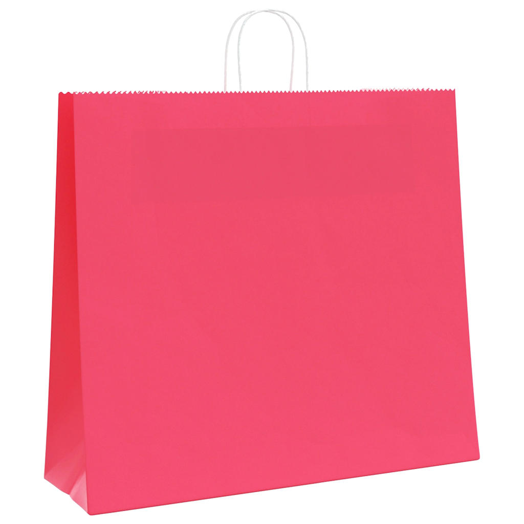 Vidaxl papieren zakken 50 st met hengsels 54x15x49 cm roze