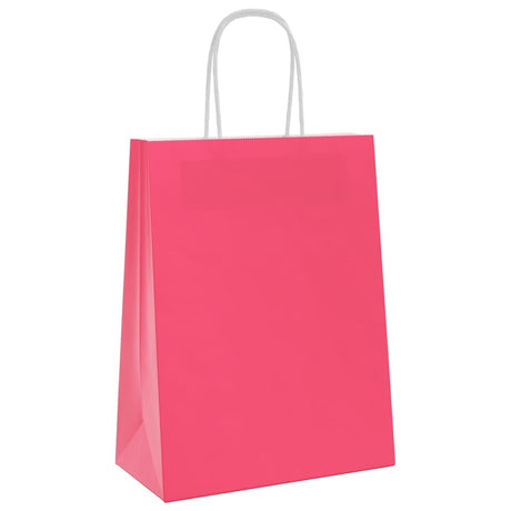 Vidaxl papieren zakken 250 st met hengsels 21x11x28 cm roze