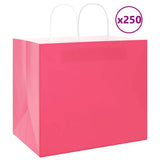 Vidaxl papieren zakken 250 st met hengsels 32x22x28 cm roze